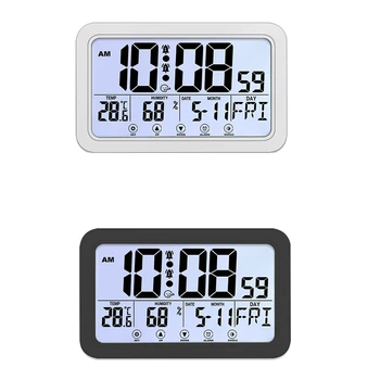 Cyfrowy zegar na biurko, Elektroniczne, Cyfrowe alarmy do sypialni w Domu, z wyświetlaczem czasu/kalendarza/temperatury
