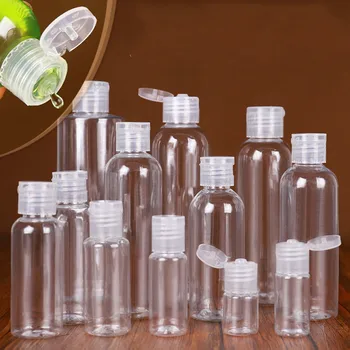 50pcs10 20 10 20 30 50 100 ml plastikowa butelka PET przezroczysta butelka biała щелкающая pokrywa przezroczysta ekologiczna kosmetyczne klapka butelka