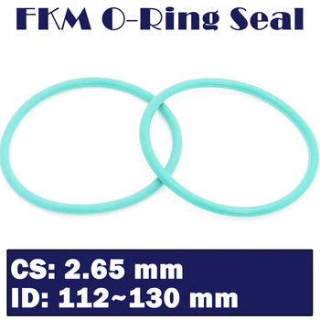 CS2.65 mm FKM o-Ring z Gumy ID 112/115/118/120/122/125/128/130*2,65 mm 10 szt. pierścień Uszczelniający Fluor Uszczelka Simering Zielony ORing