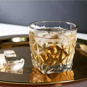 2 Szt. Szklanki Do Whisky Kreatywny Romb Kryształowe Wina, Koktajle Szklane Domowy Bar Naczynia Do Napojów Wieczorowe Ślubne Kieliszki Prezent 330 ml