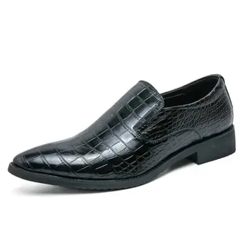 DAFENP/ Stylowe Modne wygodne Buty Duże Rozmiary, solidne modelowe buty z imitacji skóry bez zapięcia z wytłoczonym dla Mężczyzn, na co dzień biznes buty 38-48