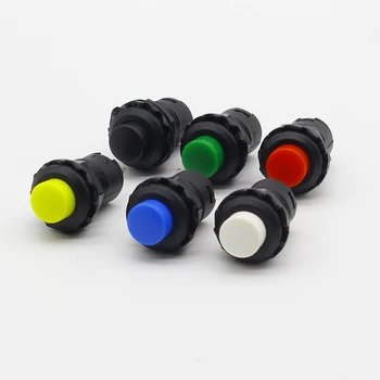 5 szt. Okrągły przycisk przełącznika z zamkiem ograniczonym poślizgu bez zamka przycisk самосброса czerwony, zielony, żółty, biały, niebieski, czarny 12 mm