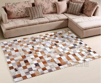 Modny artystyczny dywan 100% naturalna naturalna skóra okrągły ręcznie indyjski dywan wełniany