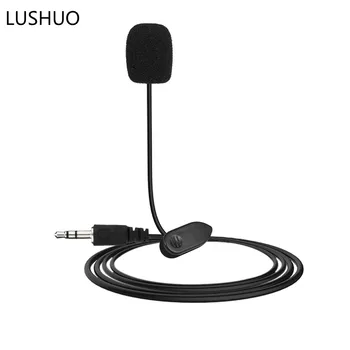 LUSHUO 3,5 mm Mini Mikrofon Mikrofon Przenośny Studyjny Mowy Domowy Blog Youtuber Z Uchwytem Do Telefonu, Laptopa Czystość dźwięku