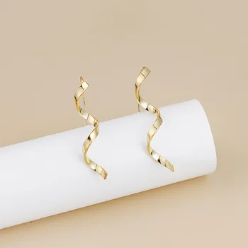 Nowe Luksusowe Przesadzone Modne Metalowe Lampwork Geometryczne Długie Kolczyki dla Kobiet, Wieczorowe Biżuteria dla Dziewczyny, Prezenty