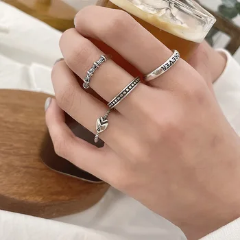 MODOMA Rocznika Wyblakłe Markowe Srebrne Pierścienie Dla Kobiet Luksusowe Gotyckie Estetyczne Pierścienie Akcesoria Korea Moda Biżuteria
