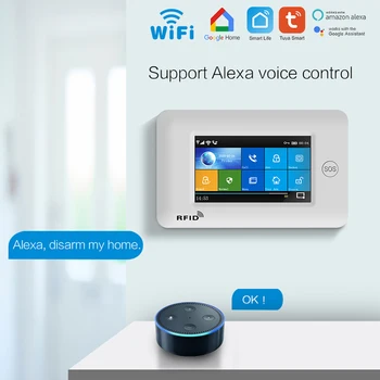 Tuya WiFi + 4G Bezprzewodowy Domowy Alarm Autoalarm Wsparcie Alexa Sterowanie głosem Autoalarm Hosta 100 Wejść Bezprzewodowych