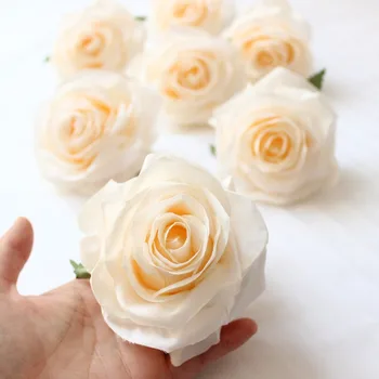 24 Szt Sztuczne Ozdobne Główki Róż Wysokiej Jakości Imitacja Kolorów Uroczystości Ślubnej DIY Piękne Kolory