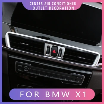 ABS Chromowany Styl dla BMW X1 F48 X2 F39 Samochodowa Konsola Centralna Ozdoba Wyjścia Klimatyzacji Pokrywa Wentylacyjna Nakładka Ramka