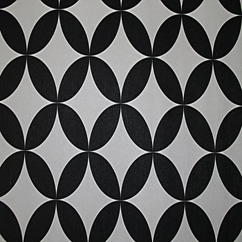 10 m x 53 cm Czarno-biały Teksturowane Owalne Winylowe Sprowadzone Tapety