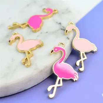 10szt Ręcznie Modny Gatunek Flamingo DIY Biżuteria Wisiorek na Naszyjnik Bransoletka
