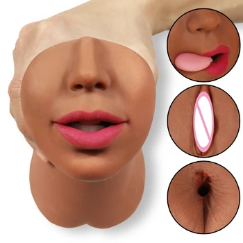 Trzy Otwory Pochwy Usta i Anal Długie Duże Męskie Zabawki Do Masturbacji, sex Oralny z Dziewczyna seks Oralny Sztuczna Cipka Sex Zabawki dla Mężczyzn Masturbator