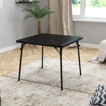 Czarny składany Karciany stolik - Lekki, Przenośny, Składany stolik z Rozkładanymi Nóżkami