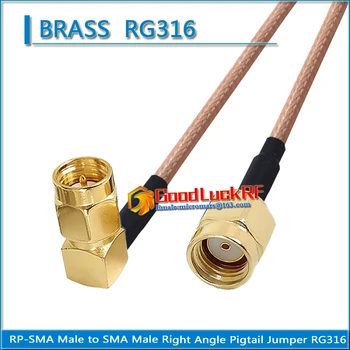 1 Szt. Wysokiej jakości wtyk SMA 90 stopni pod kątem prostym w stosunku do RP SMA RP-SMA Wtyk RPSMA Koncentryczny Warkocz Zworka Kabel RG316