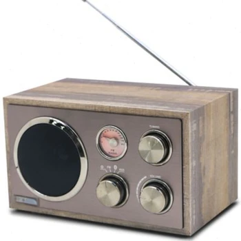 Retro Głośnik Bluetooth Radio Wielofunkcyjne Zintegrowane Domowe Pulpit Drewniany Ozdoba