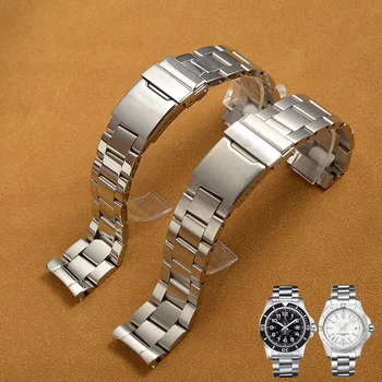 22 mm Polerowany Matowy Pasek Do Zegarka Ze Stali Nierdzewnej Fit Breitling Watchband Depolyment Składane Zapięcie Do Godzin