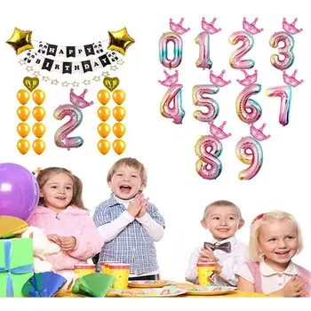 HobbyLane Ładny Pokój Od 0 do 9 Lat Dzieci Jubileuszowy Balon Na Urodziny Z Wzorem Pandy Kwartet Banner Urodziny dla Dzieci Decor