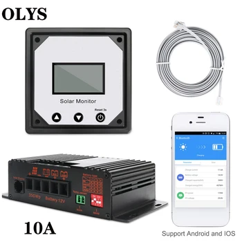 OLYS MPPT 10A 12V Słoneczny Kontroler Telefon komórkowy Aplikacji Użyć Pokrętło Baterii Słonecznej Bluetooth Monitor Automatyczny Kontroler Ładowania