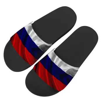 Niestandardowe obrazy Kapcie Z Nadrukiem flagi rosyjskiej Letnie Modne Ślizgowe Sandały Meble Antypoślizgowe Obuwie plażowe Klapki Na Platformie