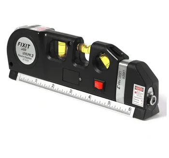 Wielofunkcyjny Laser Poziom laserowy Linia 8 stóp + Pomiarowa Ruletka Linia Regulowane Standardowe i Metryczne Linijki do Domu DIY