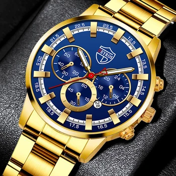2022 Luksusowe Modne Męskie Zegarki dla Mężczyzn, Sportowe Kwarcowy Zegarek na Rękę ze Stali Nierdzewnej, Męski Biznes Dorywczo Skórzane Zegarek reloj hombre