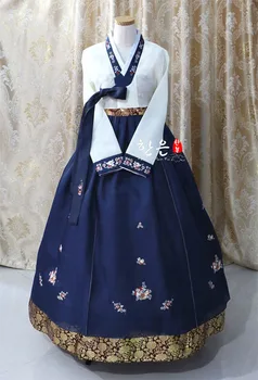 Kobiet Koreański Hanbok Dress, Garnitur Dla Etnicznych Tańców, Tradycyjny Cosplay Z Długim Rękawem, Darmowa Wysyłka, Haft