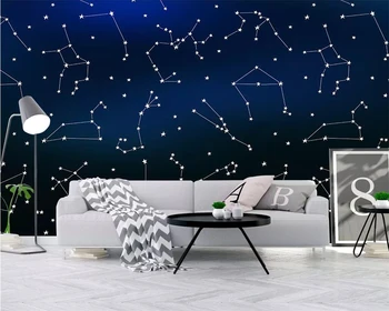 Beibehang Niestandardowe tapety zdjęcia geometryczna gwiaździste niebo konstelacja sypialnia dla dzieci tło malowanie ścian tapety 3D