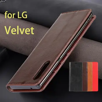 Urządzony w luksusowym Etui portfel dla LG Velvet L-52A Premium Leather Case do LG Velvet 5G UW z klapką Torby Fundas Coque