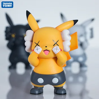 Pokemon Figurka Lalka Anime Q Wersja Pikachu Z Zamkniętymi Oczami Zabawka Dekoracji Pokoju Model Kreskówka Zebrać dla Dziecka Prezent Na Urodziny