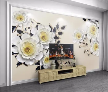 beibehang Tapetę Strona Dekoracyjna Fresk Wysokiej Klasy obiekt, w Luksusowym Pikowany Kwiat TV Tło Ściany Ściany malowane zdjęcia tapety 3d