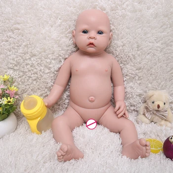 WW1521 50 cm 3600 g Realistyczny Silikonowy Reborn Baby 3 Kolory Oczy Wybór córeczka Zabawki dla Dzieci Prezent na boże Narodzenie