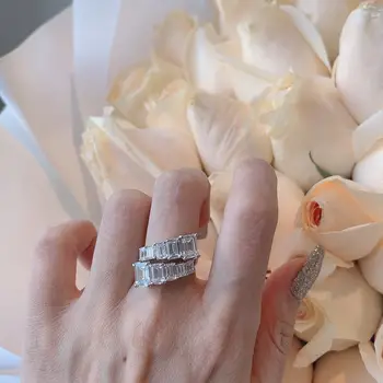QTT Genialny Pierścionek Na Palec, Kolor Srebrny Pierścień Dla Kobiet Niezwykły Design Ślubne Pierścienie Obietnica Ślubne Biżuteria Prezent