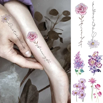 Dzieci Dinozaur Wodoodporne Tymczasowe Tatuaże Naklejki Kochanie Modne Róża Kwiat Ręce Przenośna Tattoo Body Art Genialny Tatuaż Kobiety Mężczyźni