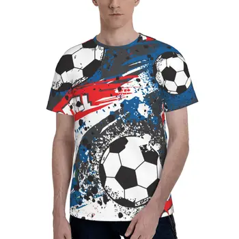 Mistrzostwa Francji W piłce nożnej Z Piłką Flaga Francji koszulka Męska t-shirt Z Dekoltem Koszulka Męska Meble odzież t-Shirty Z Krótkim Rękawem