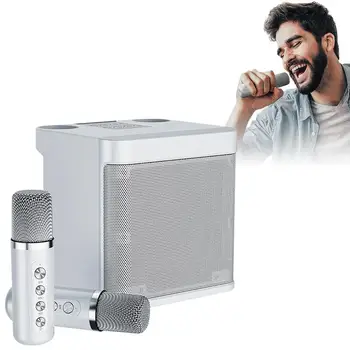 Bezprzewodowy Głośnik Karaoke Mikrofon Bezprzewodowy Głośnik Przenośny Sprzęt do Karaoke Obsługa WEJŚĆ AUX, USB/TF KARTY
