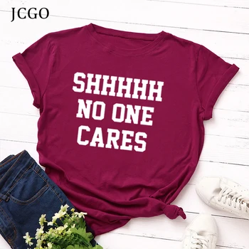 JCGO Letnia Damska koszulka S-5XL, Uniwersalne, Koszulki ze 100% Bawełny z Krótkim rękawem Casual t-Shirt z graficznym użyciu nadrukiem, Bluzki