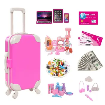 Kawaii Ręcznie 49 szt./lot, Meble dla Lalek, Miniaturowe Akcesoria, zabawki dla Dzieci, prezenty dla dziewczyny, Darmowa wysyłka, rzeczy Dla Barbie, zrób to sam