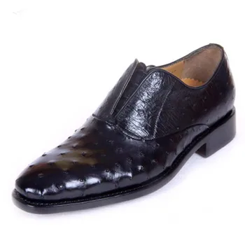 hubu/nowa dostawa, buty męskie z naturalnej strusiej skóry z ręcznym systemem, buty męskie ze strusiej skóry na skórzanej podeszwie, buty męskie