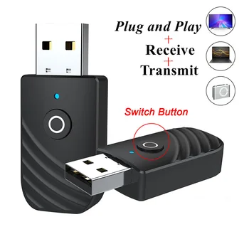 Gtwoilt Bluetooth 5,0 Odbiornik Nadajnik 3 W 1 Mini jack 3,5 mm AUX USB Stereo Muzyczny Bezprzewodowy Adapter Do Samochodowego zestawu Słuchawkowego Głośnik