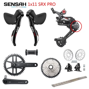 SENSAH SRX PRO 1x11 Speed, zestaw drogowych grup 11s, Przełącznik prędkości + Tylne przełączniki + zestaw łańcuchów + Kaseta, rowerów cyclocross dla żwirowych rowerów